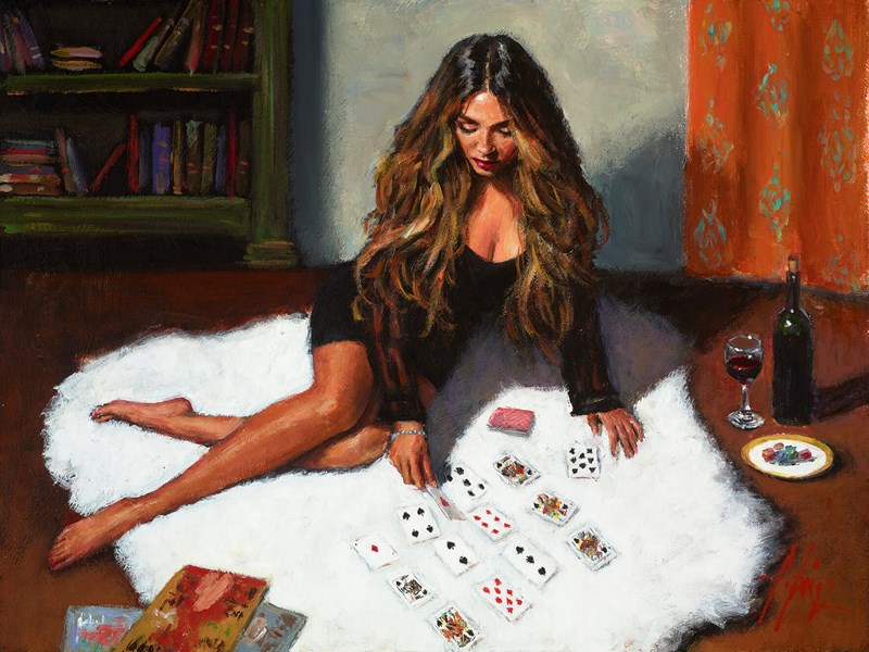 Image: Solitaire by Fabian Perez | Embellished Canvas on Board